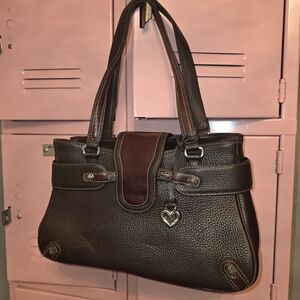 Brighton Dark Brown and Burgundy Shoulder Bag